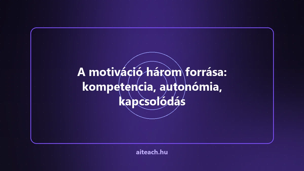 A motiváció három forrása: kompetencia, autonómia, kapcsolódás