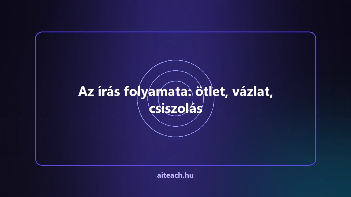 Az írás folyamata: ötlet, vázlat, csiszolás