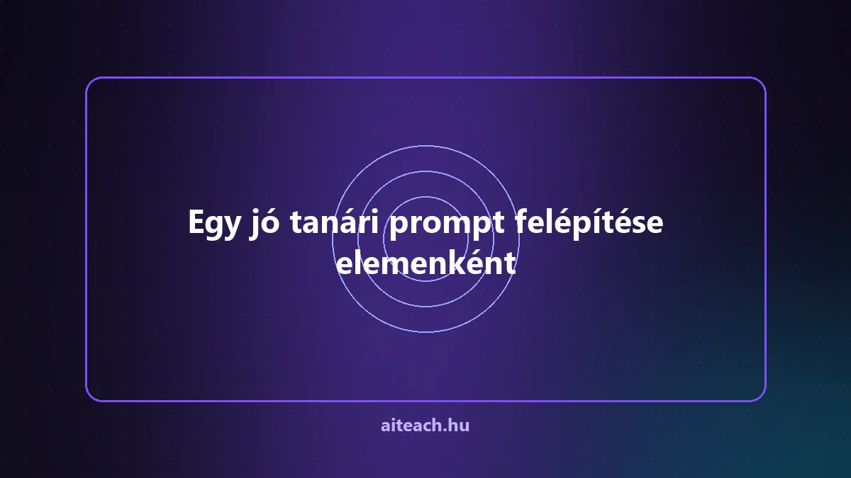 Egy jó tanári prompt felépítése elemenként