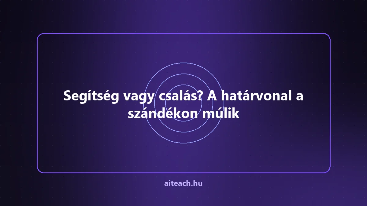 Segítség vagy csalás? A határvonal a szándékon múlik